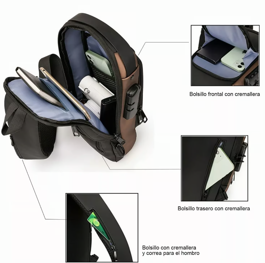 Bolso Bandolera Antirrobo
