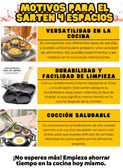 SARTEN DE 4 ESPACIOS