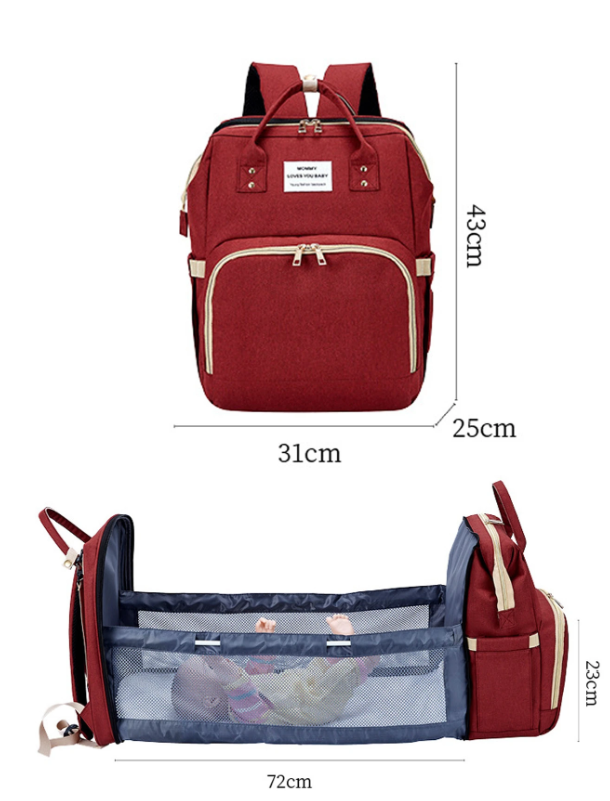 Mochila Pañalera Cuna y Mudador