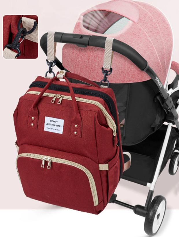 Mochila Pañalera Cuna y Mudador