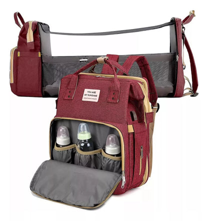 Mochila Pañalera Cuna y Mudador
